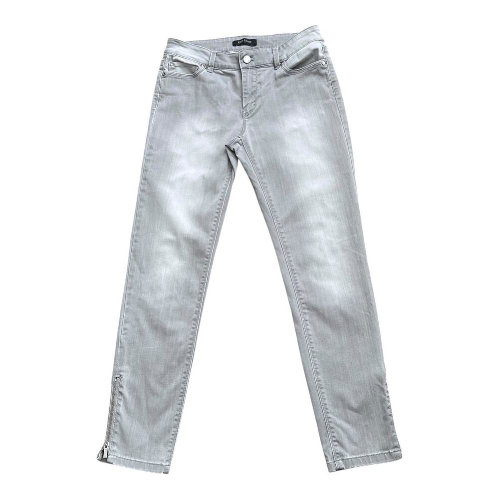 White House Black Market Skimmer Jeans Womens 4 Gray Skinny Ankle Zip Stretch